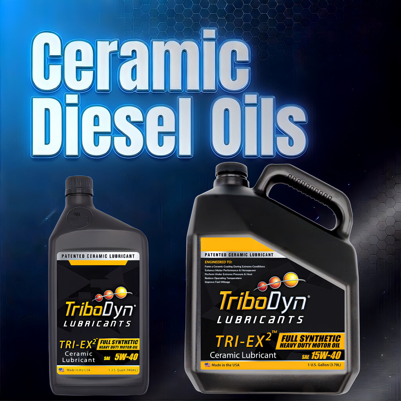 TriboDyn ceramic diesel oils – premium synthetic heavy duty motor oil with patented ceramic lubricant