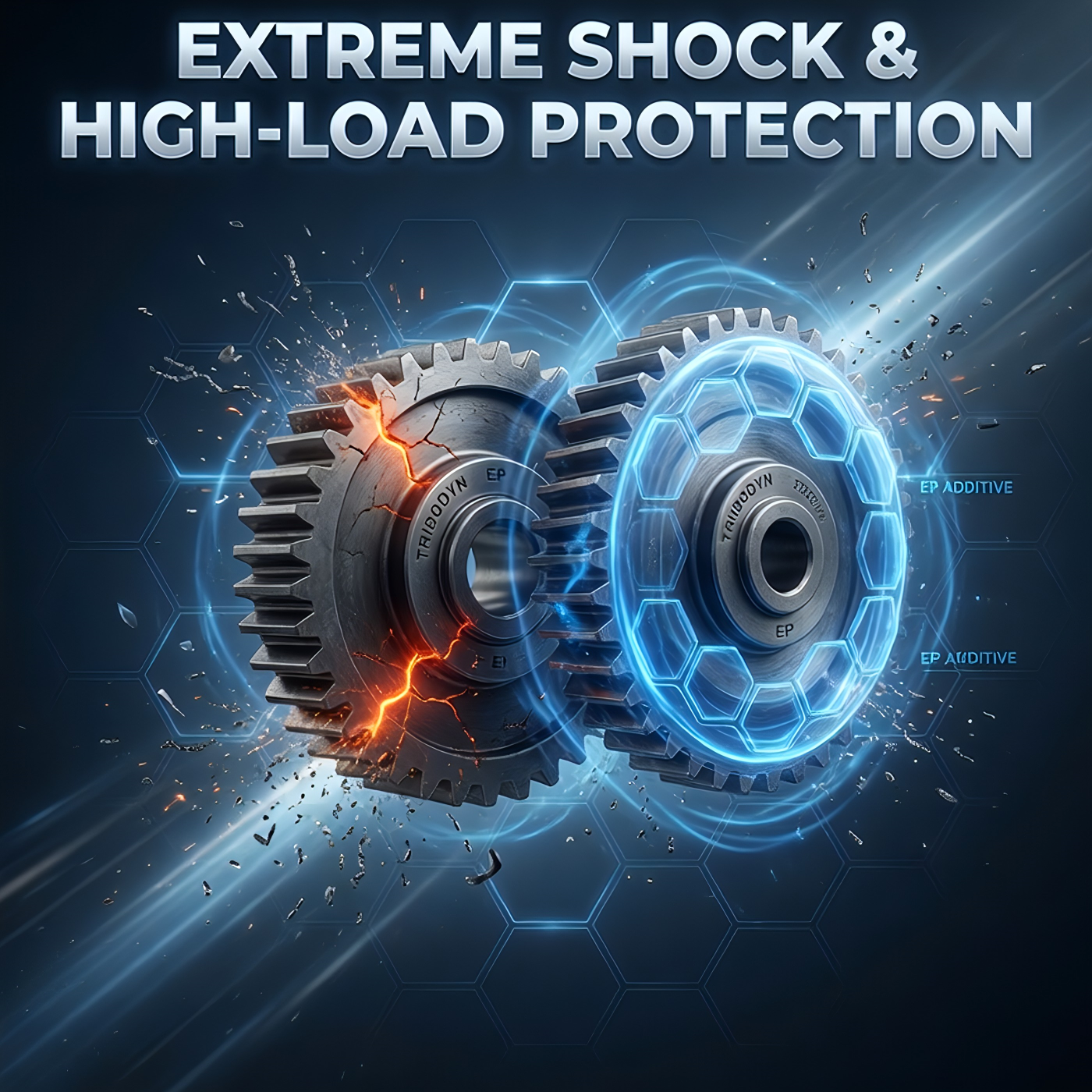 Alt text: TriboDyn TRI-EX 75W-90 Limited Slip gear oil extreme shock and high-load protection