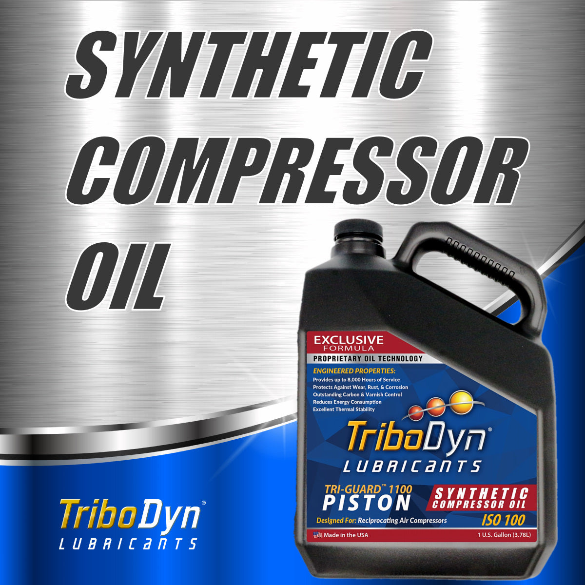 TriboDyn Tri-Guard 2100 SAE 30 ISO 100 Diester Synthetic Piston Compressor Oil - CoolBlueOil.com