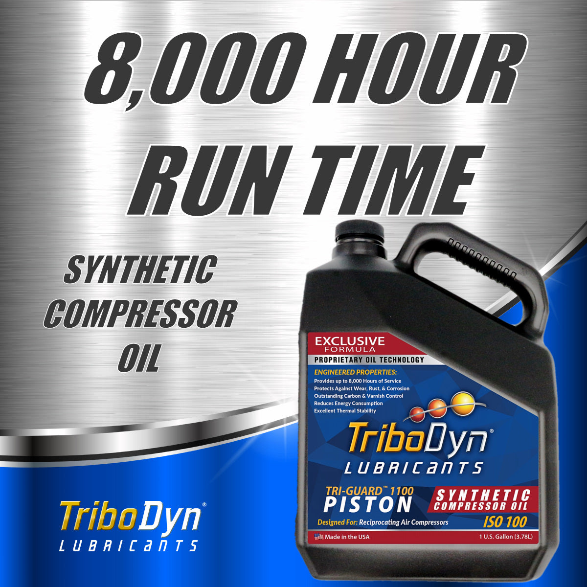 TriboDyn Tri-Guard 2100 SAE 30 ISO 100 Diester Synthetic Piston Compressor Oil - CoolBlueOil.com