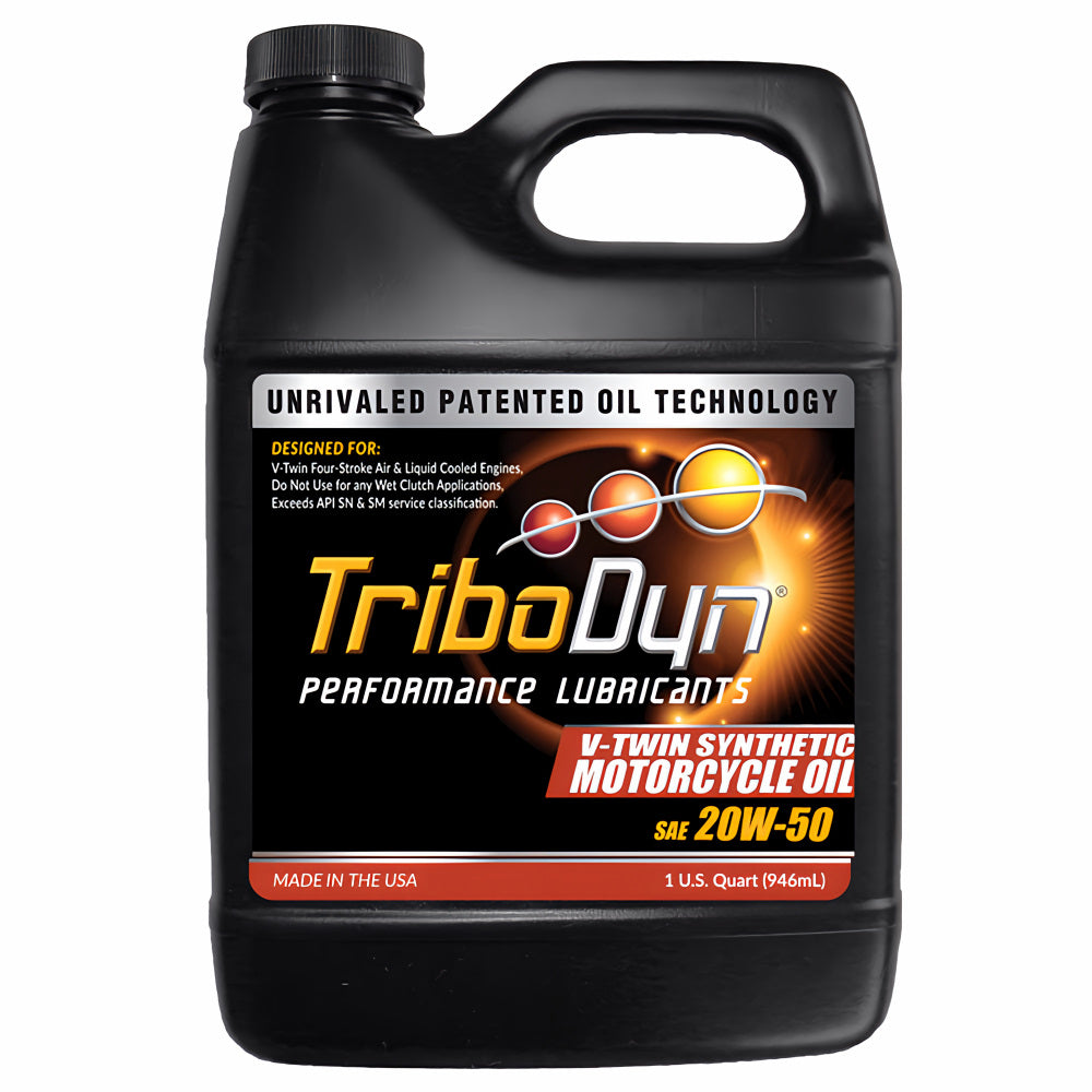 One Quart Bottle of TriboDyn SAE 20W50 Synthetic VTWIN Motorcycle Oil