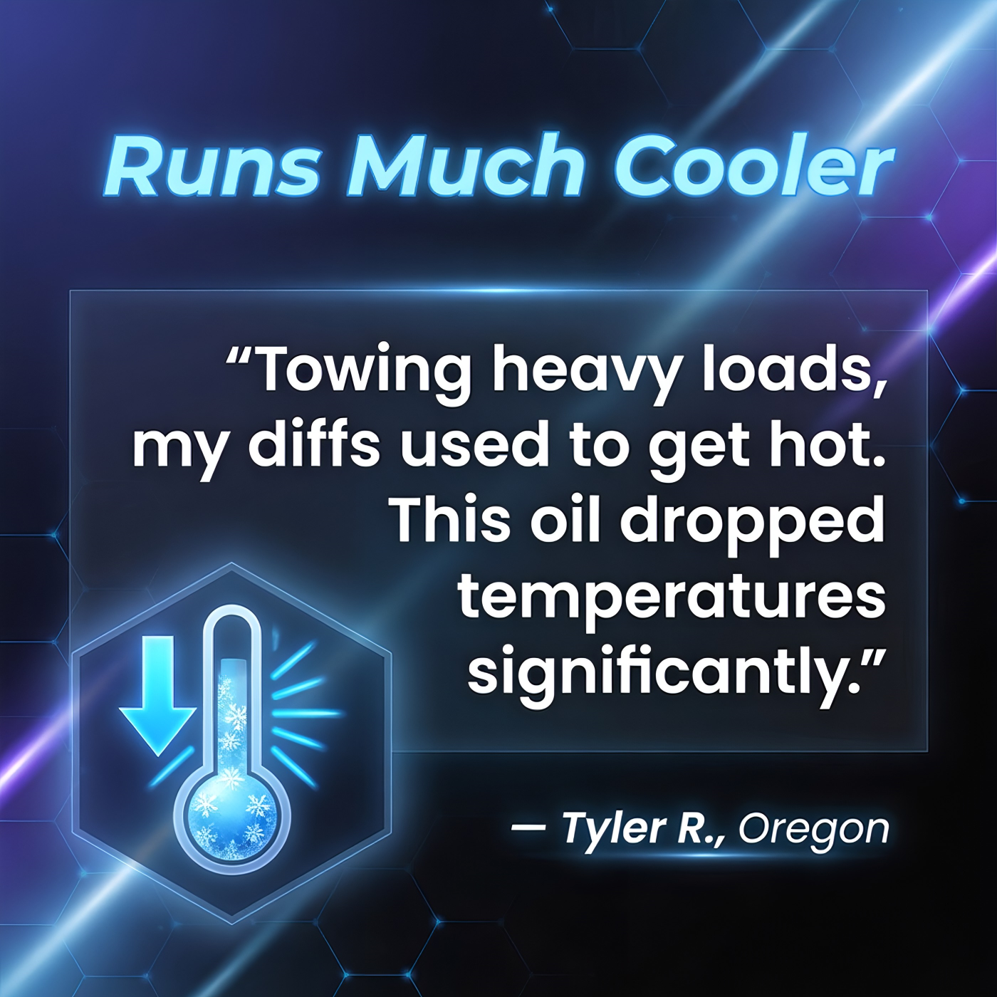 Customer review of TriboDyn TRI-EX² 75W-140 Full Synthetic Gear Oil runs much cooler