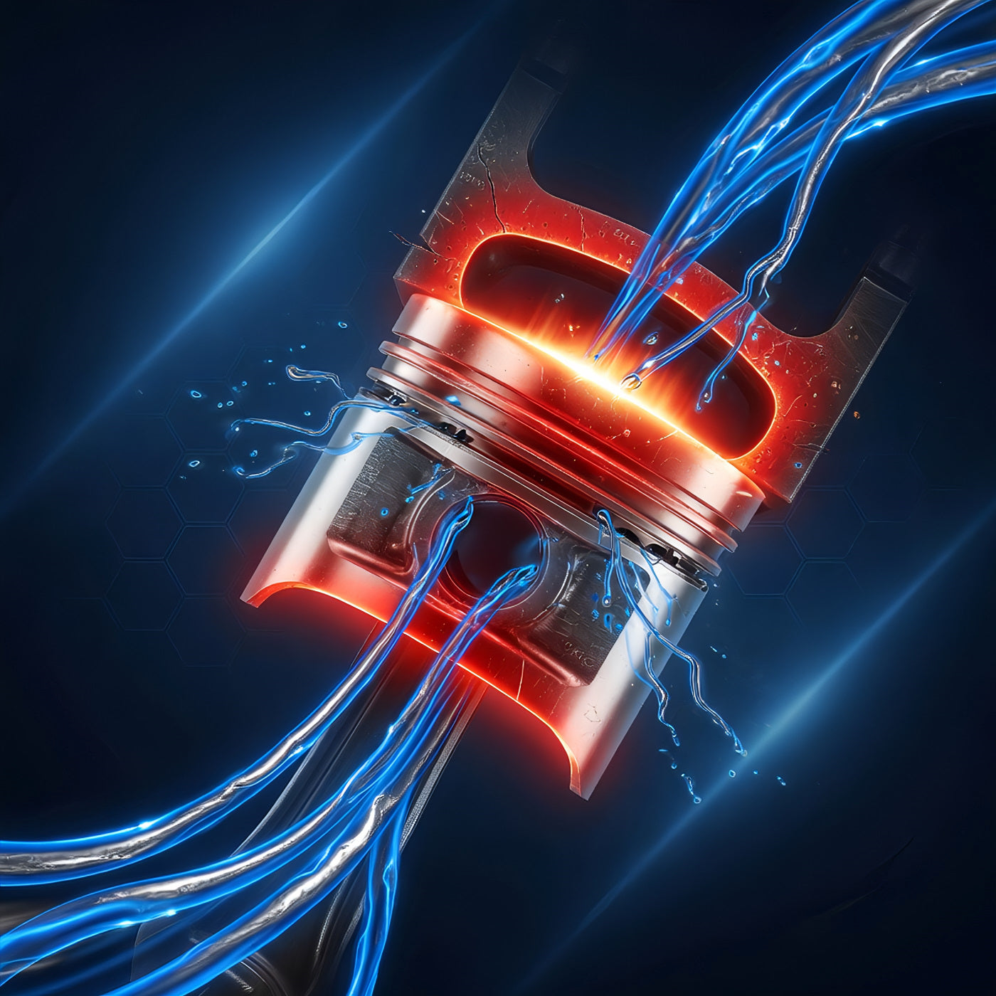 Stage 1 of TriboDyn 3-stage protection – heat-seeking additives pull oil to the hottest areas of the piston and cylinder