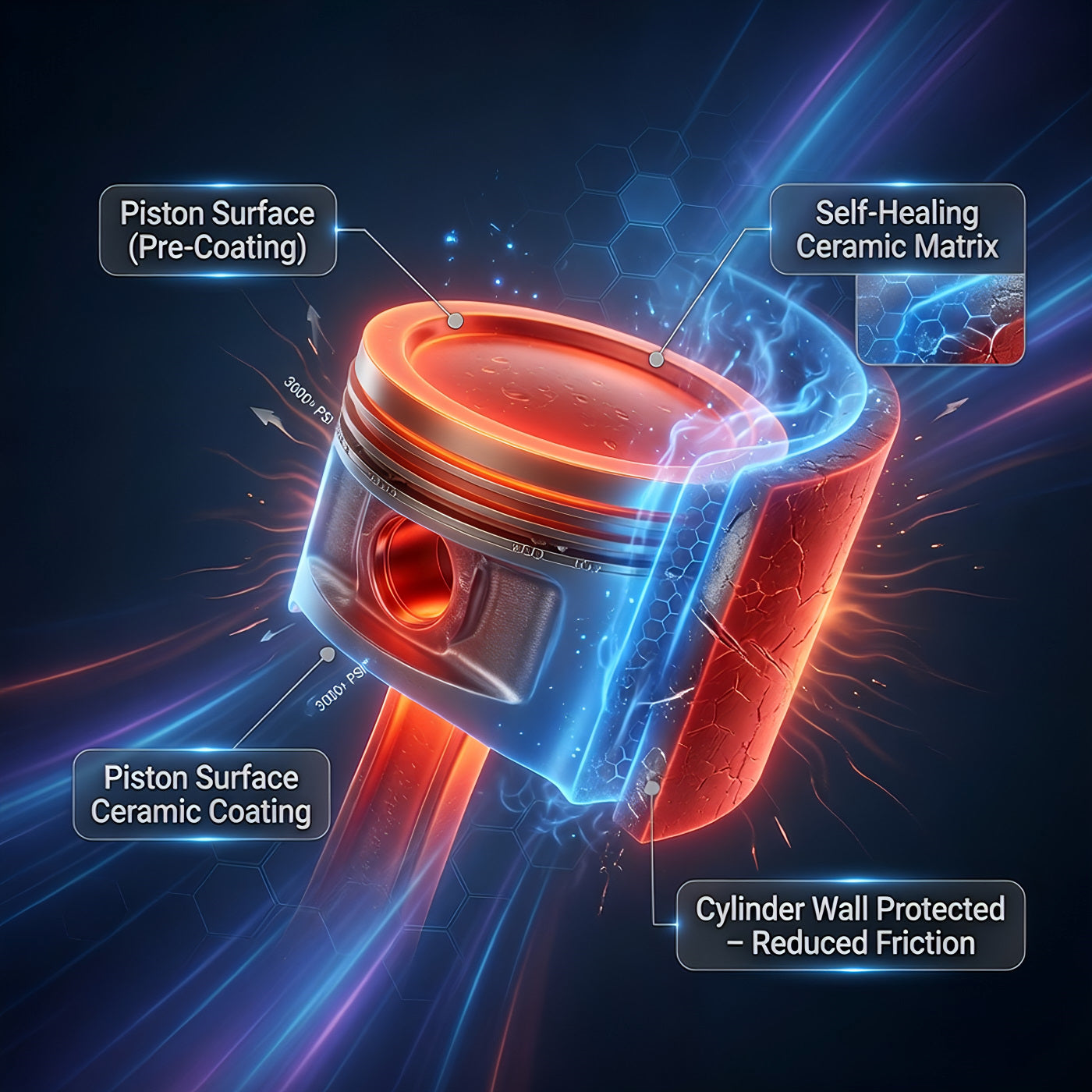 Stage 3 of TriboDyn 3-stage protection – patented ceramic coating forms a durable protective film on metal surfaces