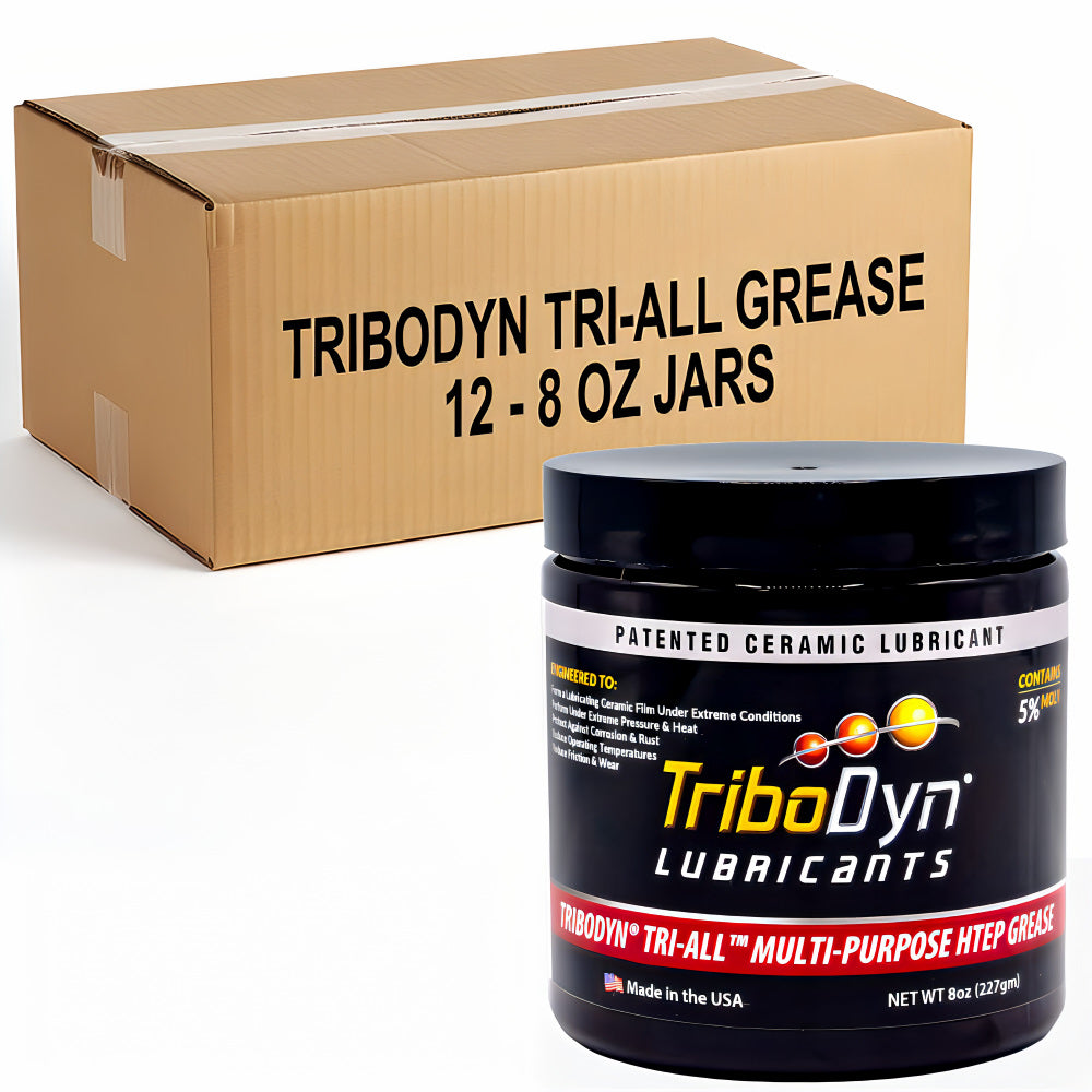 TriboDyn TRI-ALL Multi-Purpose HTEP Grease case of 12 × 8 oz jars – premium high-temperature extreme pressure grease with ceramic technology