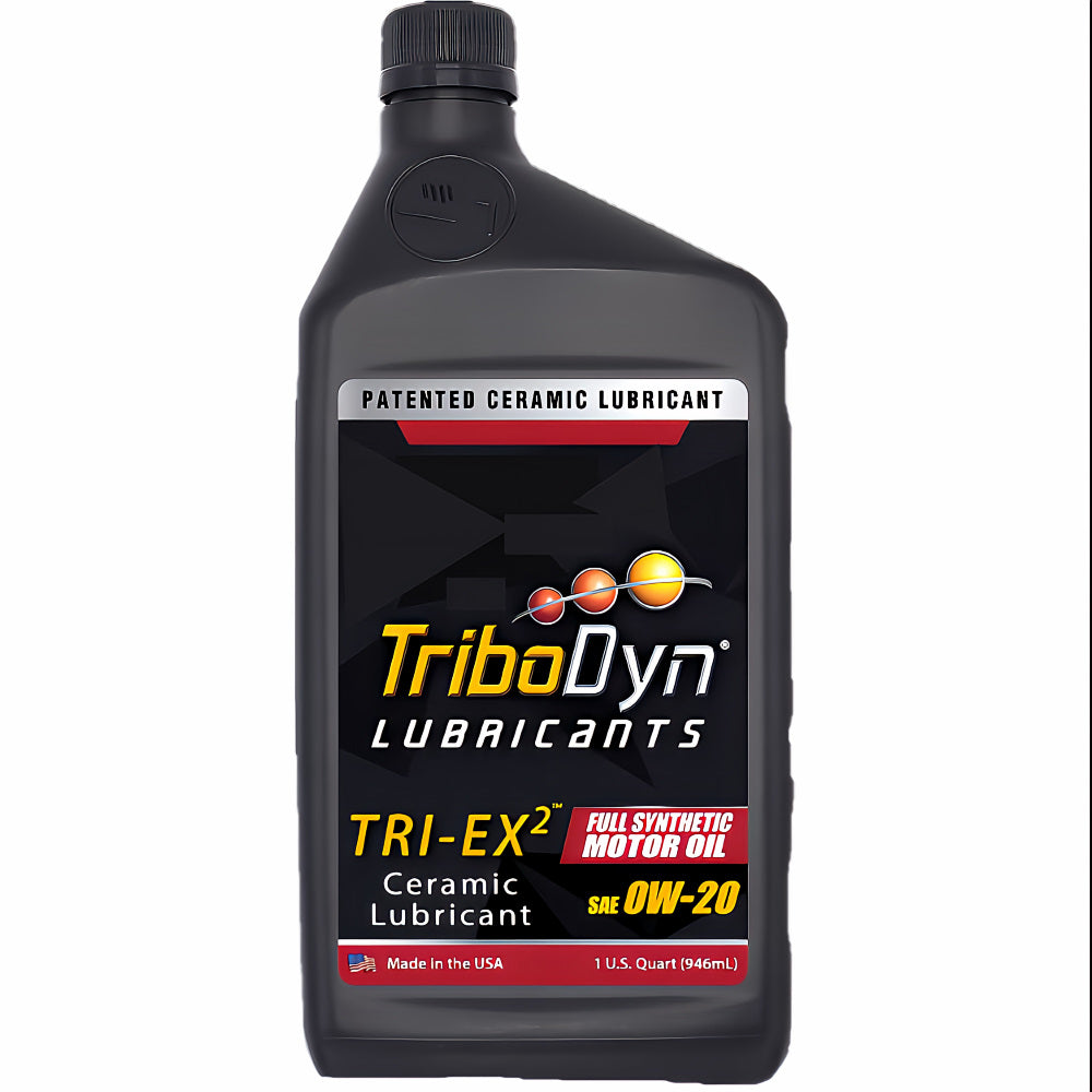 TriboDyn TRI-EX2 0W-20 Full Synthetic Motor Oil 1 quart bottle – patented ceramic lubricant full synthetic motor oil