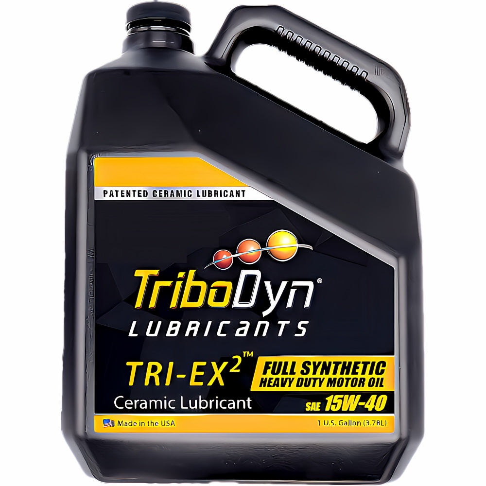 TriboDyn TRI-EX2 15W-40 Full Synthetic Heavy Duty Motor Oil 1 gallon jug – patented ceramic lubricant full synthetic heavy duty motor oil