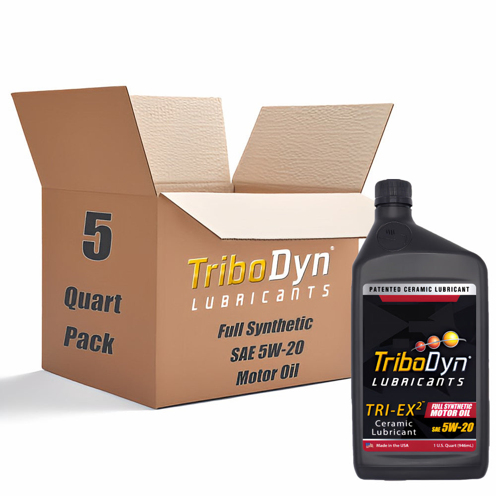 TriboDyn TRI-EX2 5W-20 Full Synthetic Motor Oil 5 quart pack – patented ceramic lubricant full synthetic motor oil