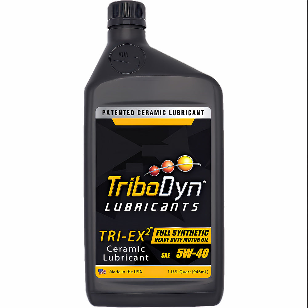 TriboDyn TRI-EX2 5W-40 Full Synthetic Heavy Duty Motor Oil 1 quart bottle – patented ceramic lubricant full synthetic heavy duty motor oil