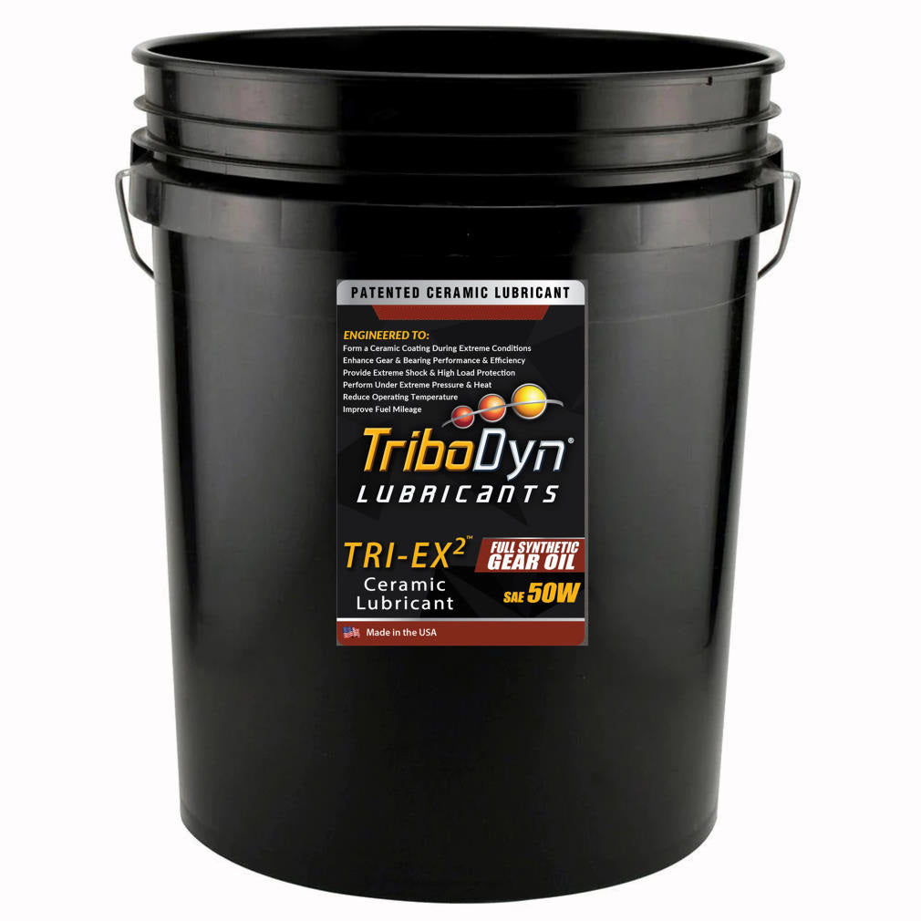 TriboDyn TRI-EX2 Full Synthetic SAE 50W Gear Oil 5 gallon pail – patented ceramic lubricant full synthetic gear oil