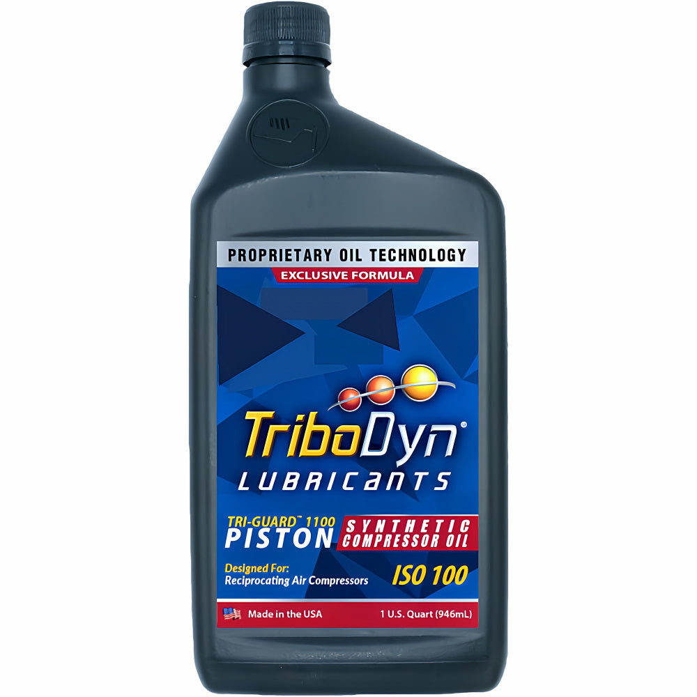 TriboDyn TRI-GUARD 1100 Synthetic Piston Compressor Oil 1 quart bottle – ISO 100 premium synthetic compressor oil for reciprocating air compressors