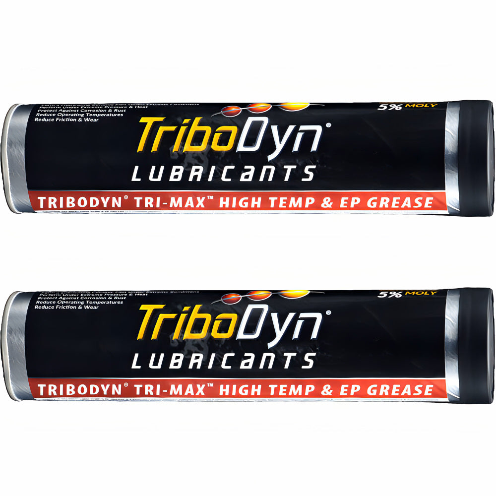 TriboDyn TRI-MAX High Temp & EP Grease 2-pack of cartridges – 5% Moly high-performance grease for extreme heat and pressure protection