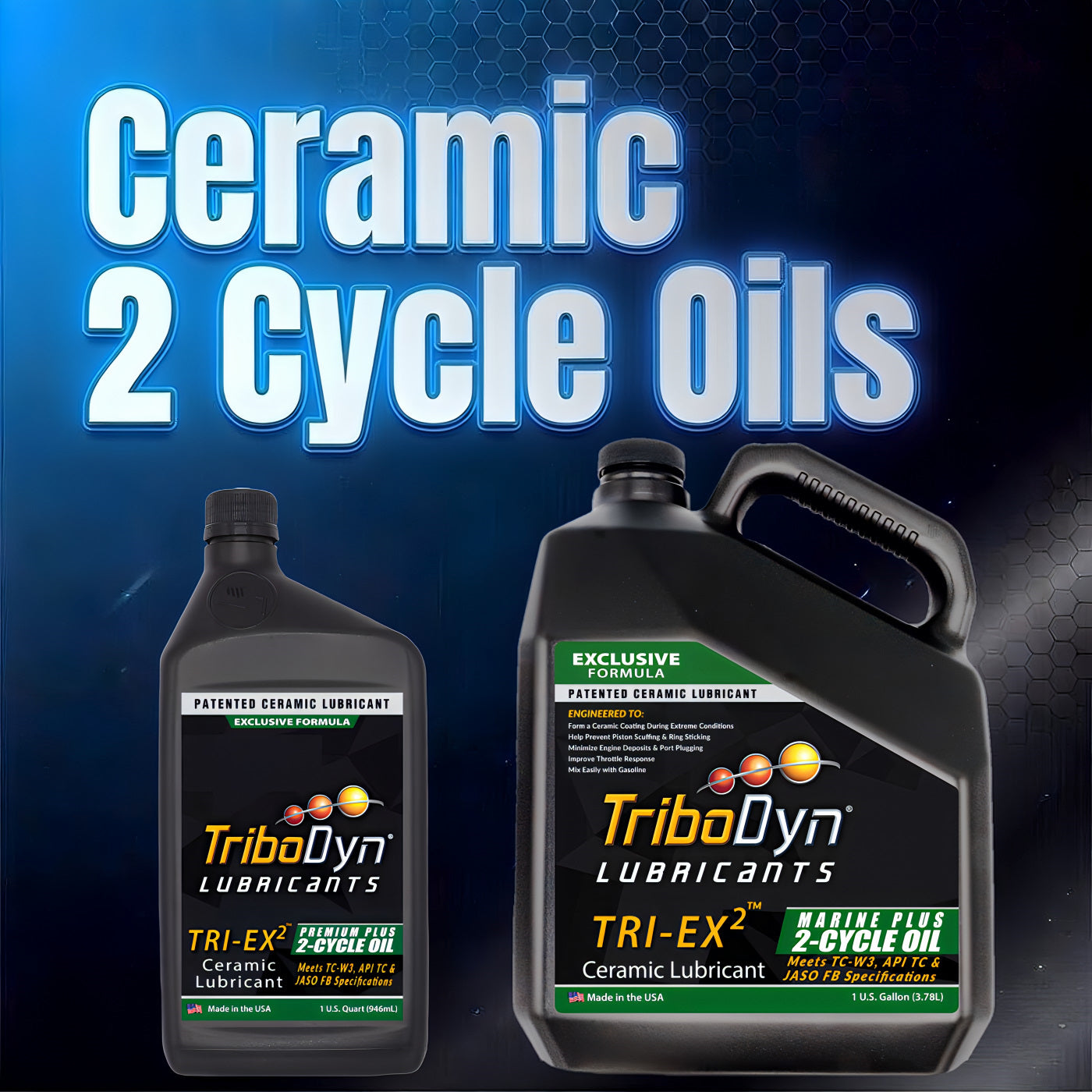 TriboDyn ceramic 2-cycle oils – premium synthetic engine oil with patented ceramic lubricant