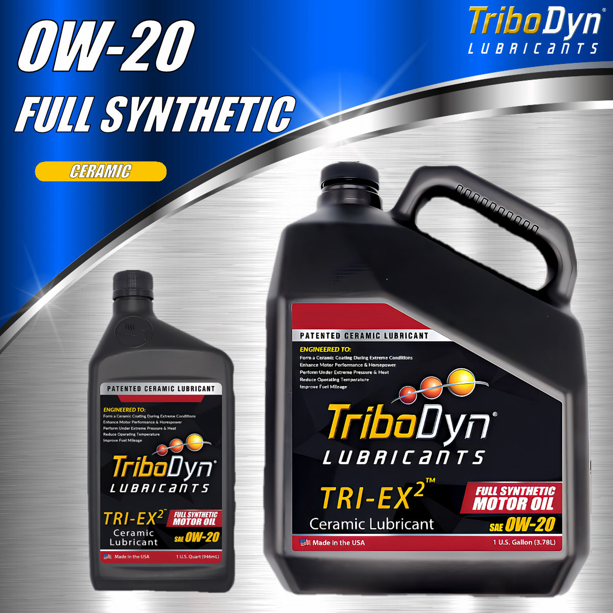 TriboDyn TRI-EX 2 Full Synthetic SAE 0W20 Oil with Ceramic Coating - CoolBlueOil.com