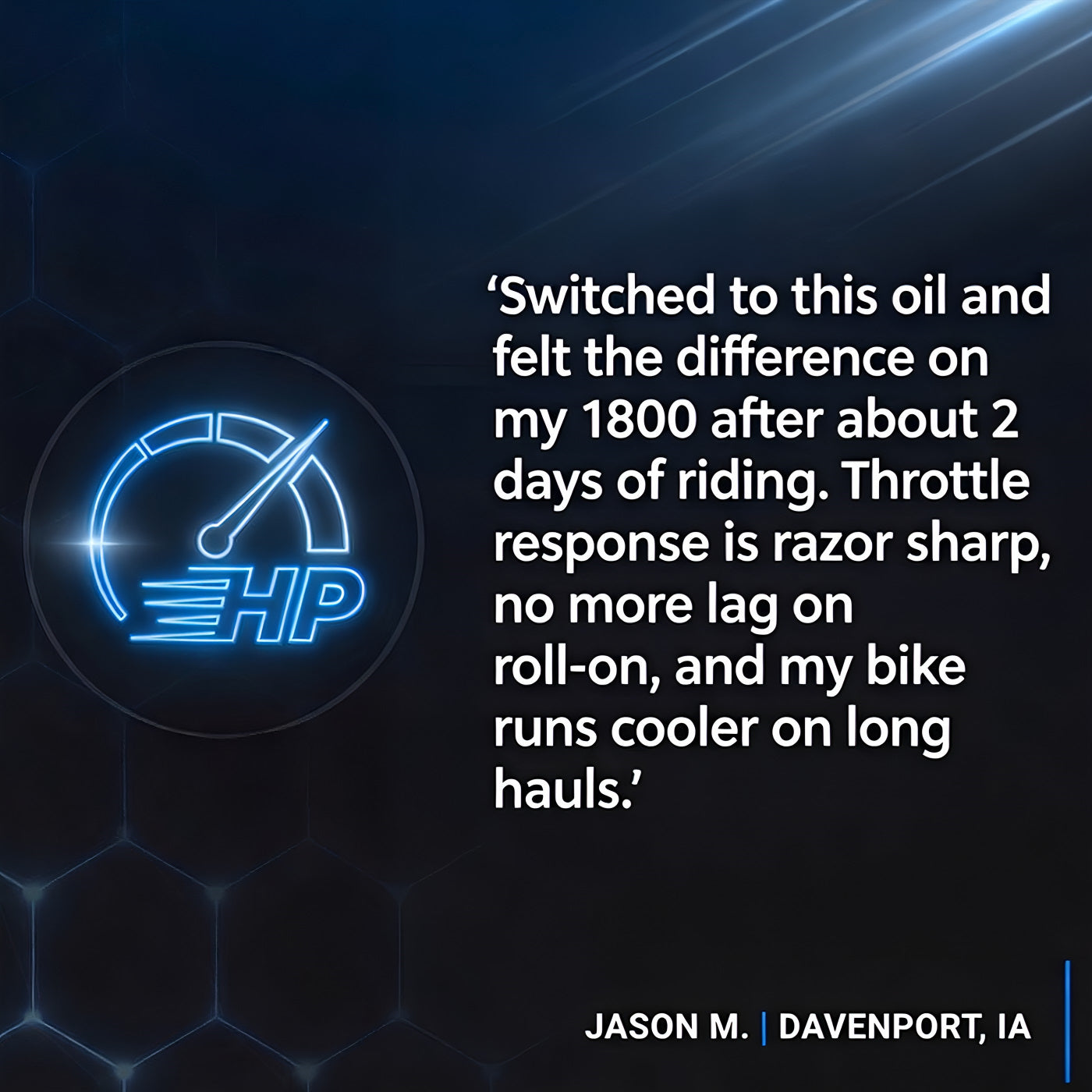 TriboDyn 10W-40 JASO MA2 Full Synthetic Motorcycle Oil customer review – stronger power and throttle response