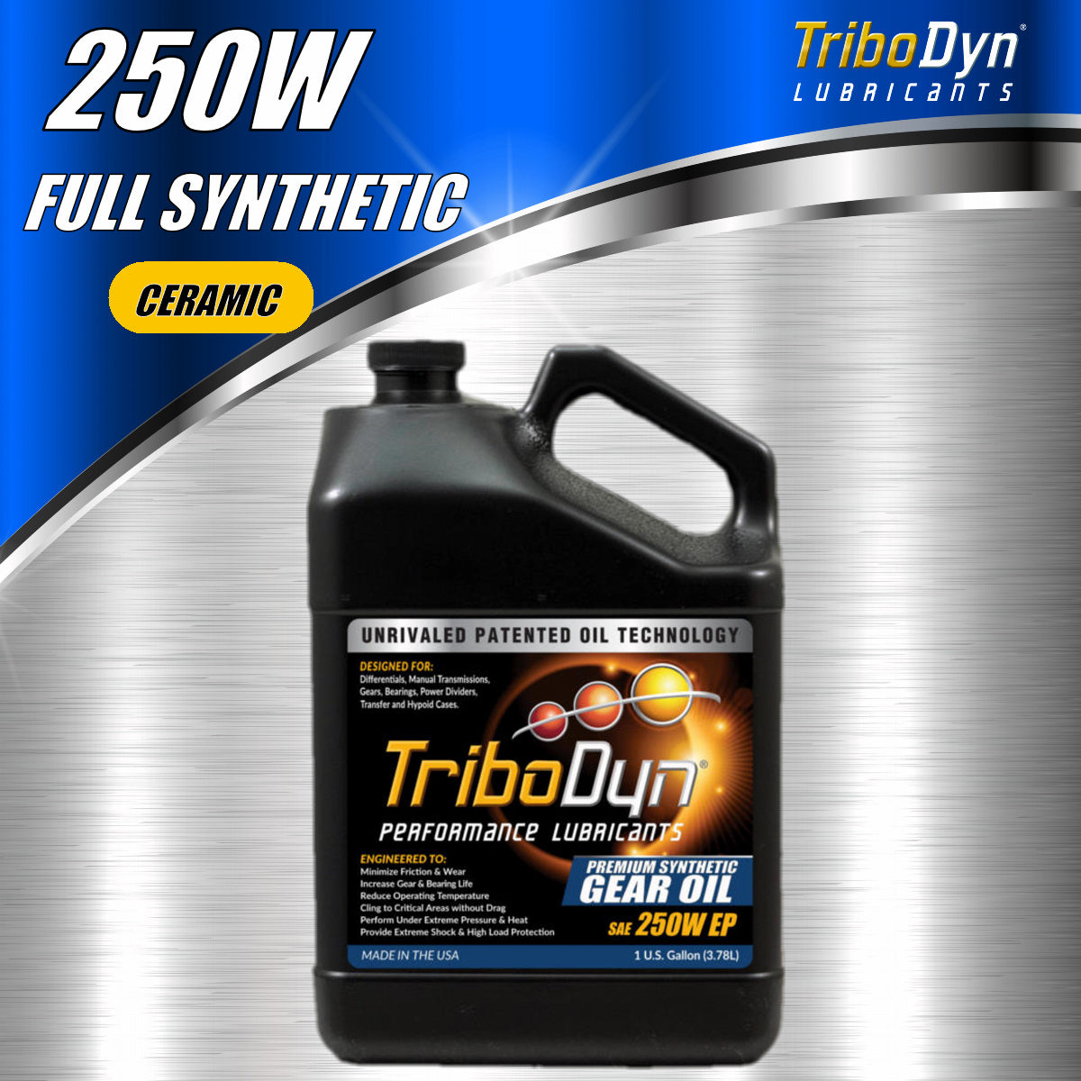 TriboDyn Full Synthetic SAE 250 Gear Oil with Ceramic Coating - CoolBlueOil.com