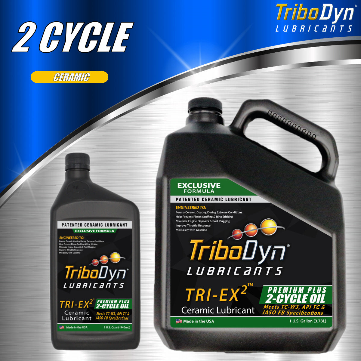 TriboDyn Premium 2 Stroke Oil with Ceramic Coating - CoolBlueOil.com