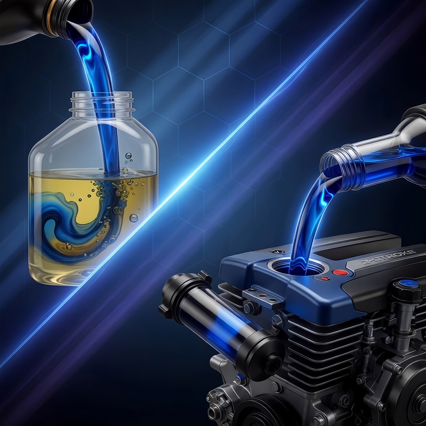 TriboDyn 2-Cycle Oil – easy mixing with gasoline and reliable performance in pre-mix and oil-injection 2-stroke engines