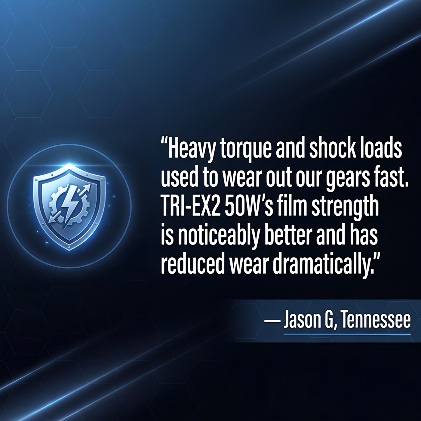 TriboDyn TRI-EX2 50W gear oil customer review – highest film strength for extreme conditions