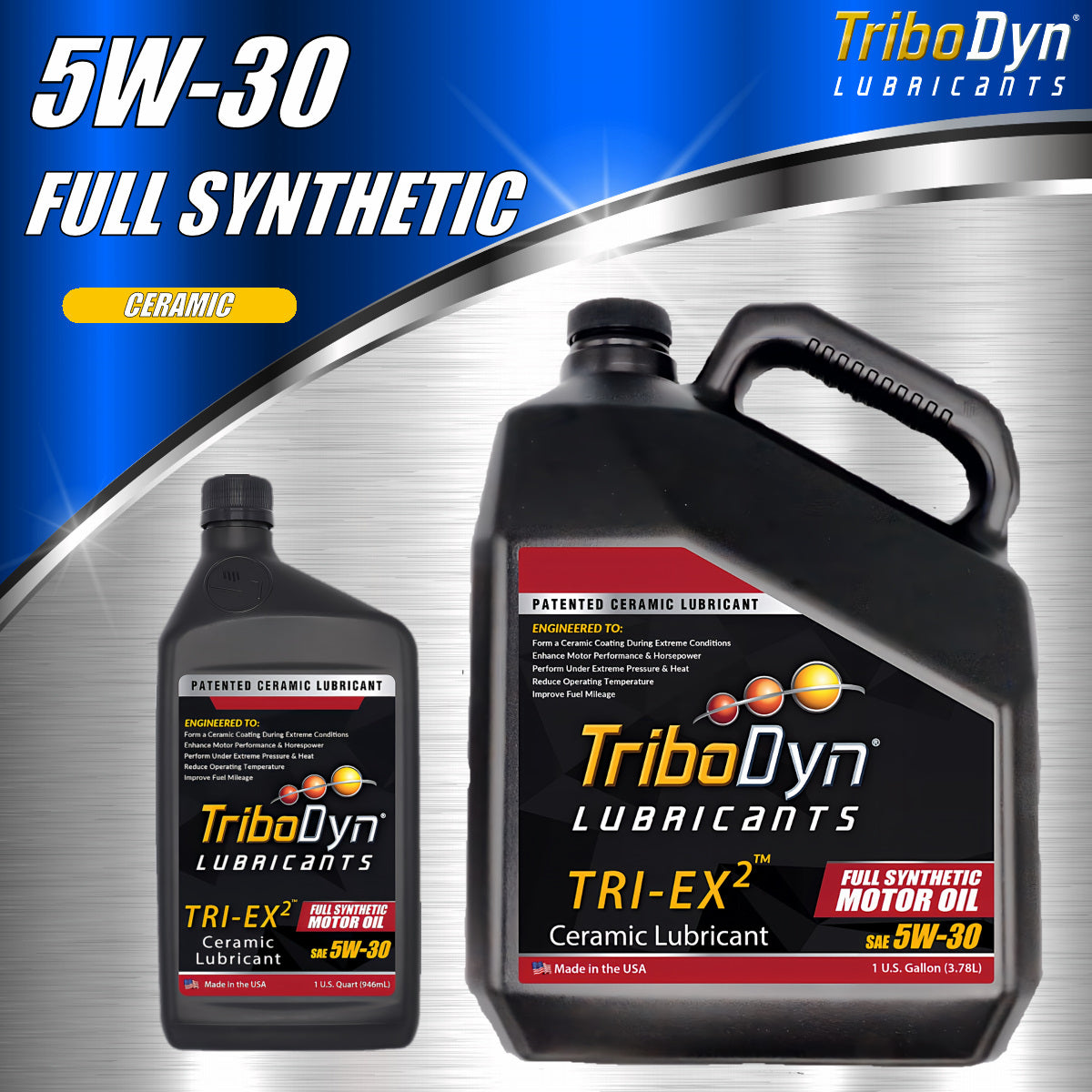 TriboDyn TRI-EX 2 Full Synthetic SAE 5W30 Oil with Ceramic Coating - CoolBlueOil.com