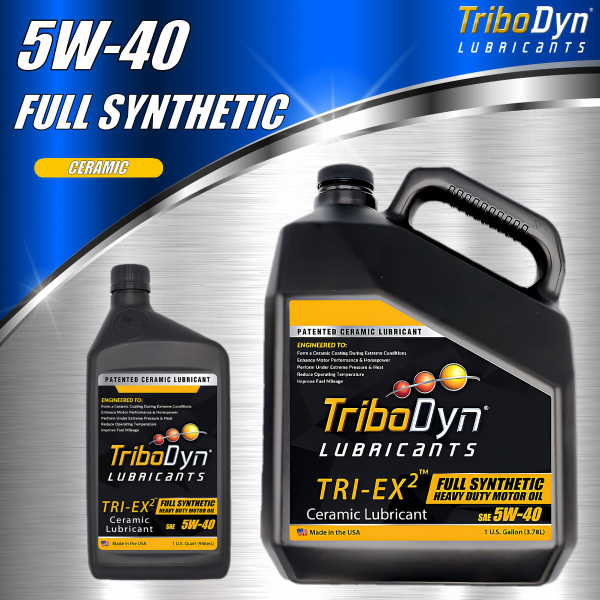 TriboDyn TRI-EX 2 SAE 5w40 Synthetic Oil with Ceramic Coating - CoolBlueOil.com