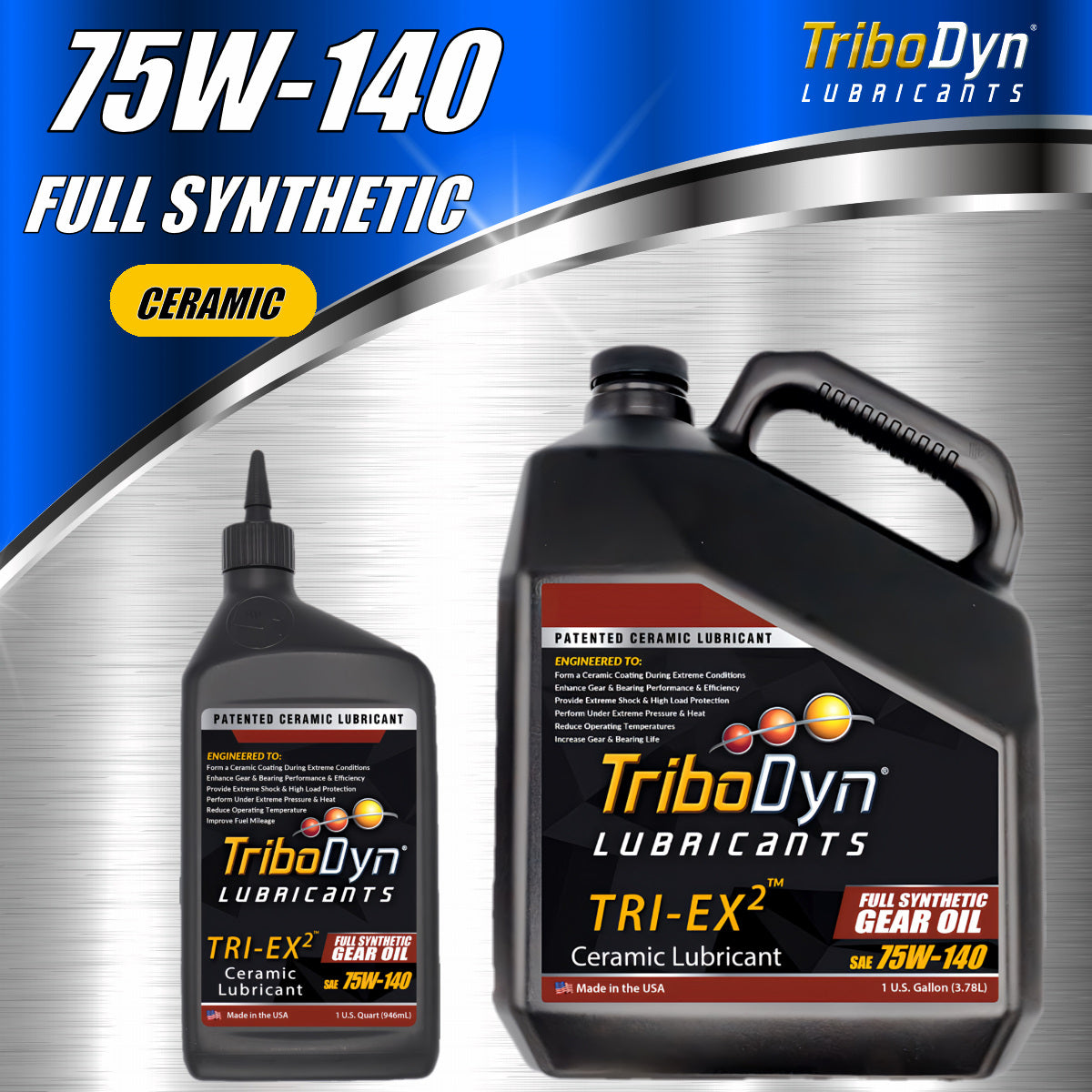 TriboDyn TRI-EX 2 75w140 Synthetic Gear Oil with Ceramic Coating - CoolBlueOil.com