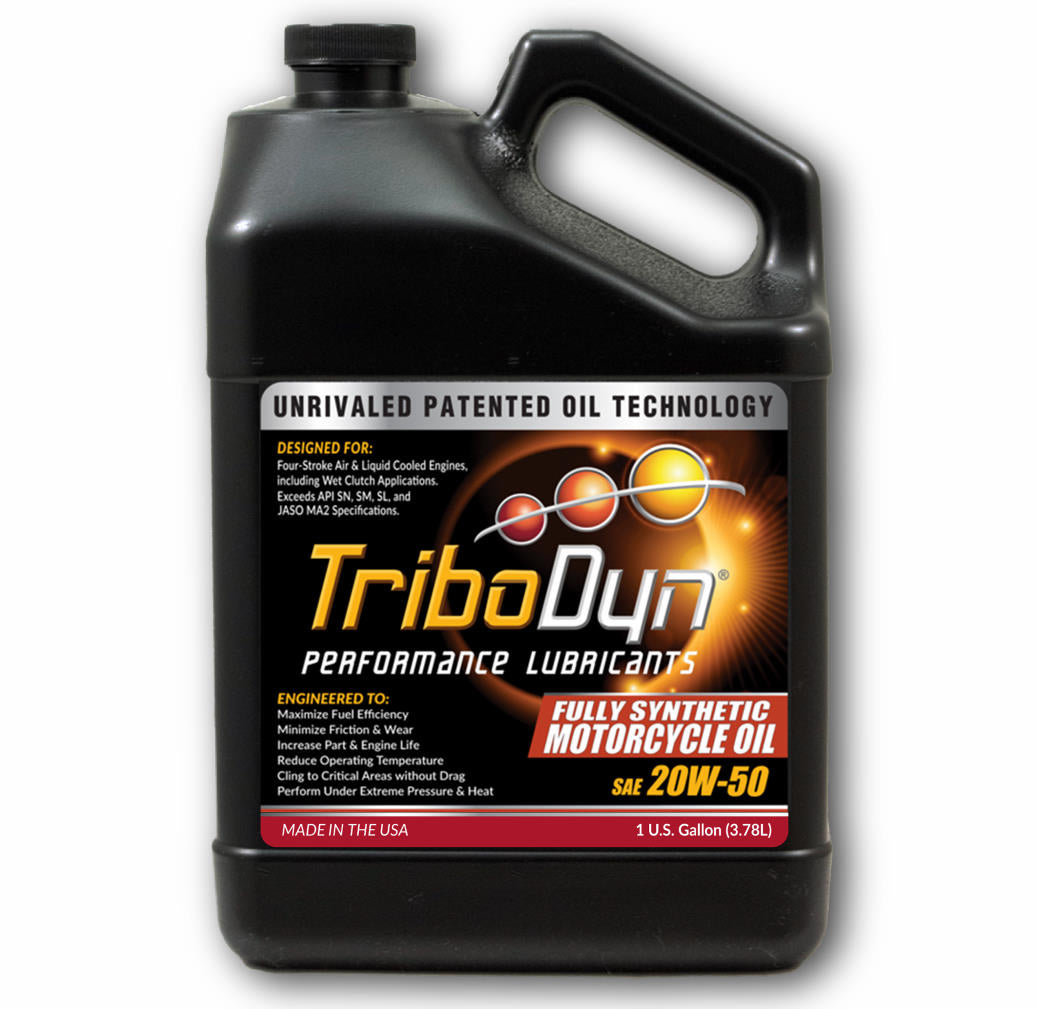 TriboDyn JASO MA2 Synthetic 20W50 Motorcycle Oil with Ceramic Coating - CoolBlueOil.com