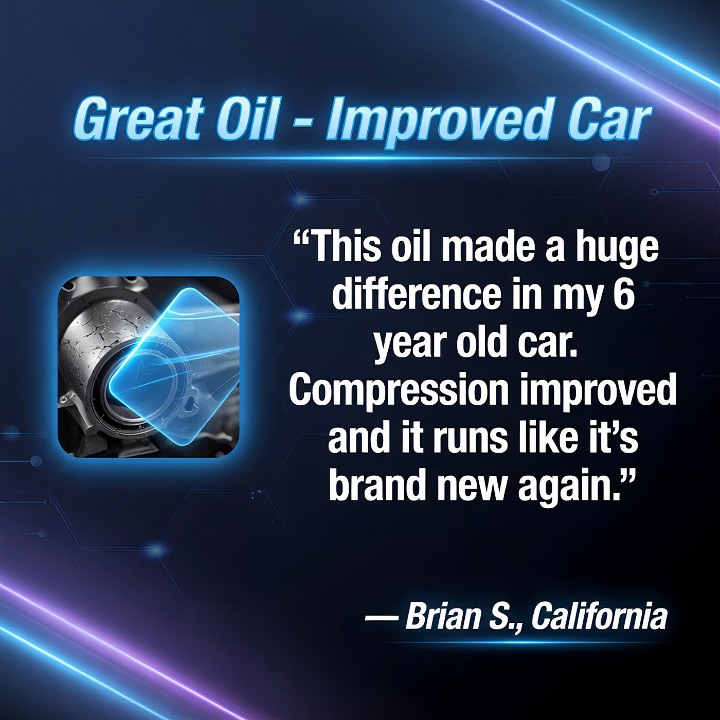Review of TriboDyn TRI-EX² 5W-20 Full Synthetic Motor Oil repairing high-mileage wear