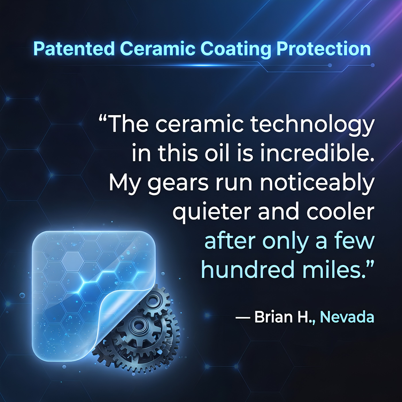 Customer review of TriboDyn TRI-EX² 75W-140 Full Synthetic Gear Oil patented ceramic coating protection