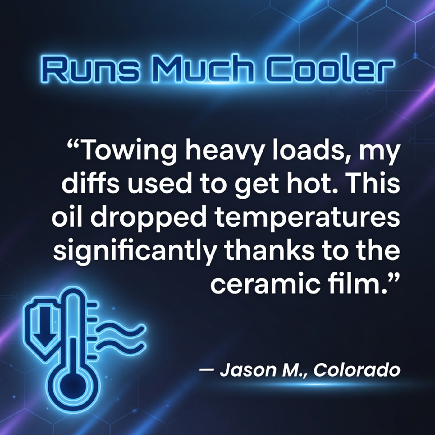 Customer review of TriboDyn TRI-EX² 75W-90 Full Synthetic Gear Oil runs much cooler