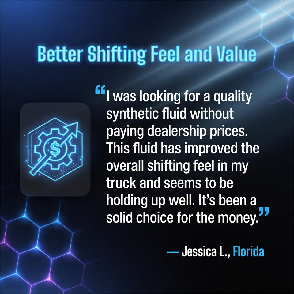 Customer review of TriboDyn TRI-EX Full Synthetic MV-ATF – improved shifting feel and good value