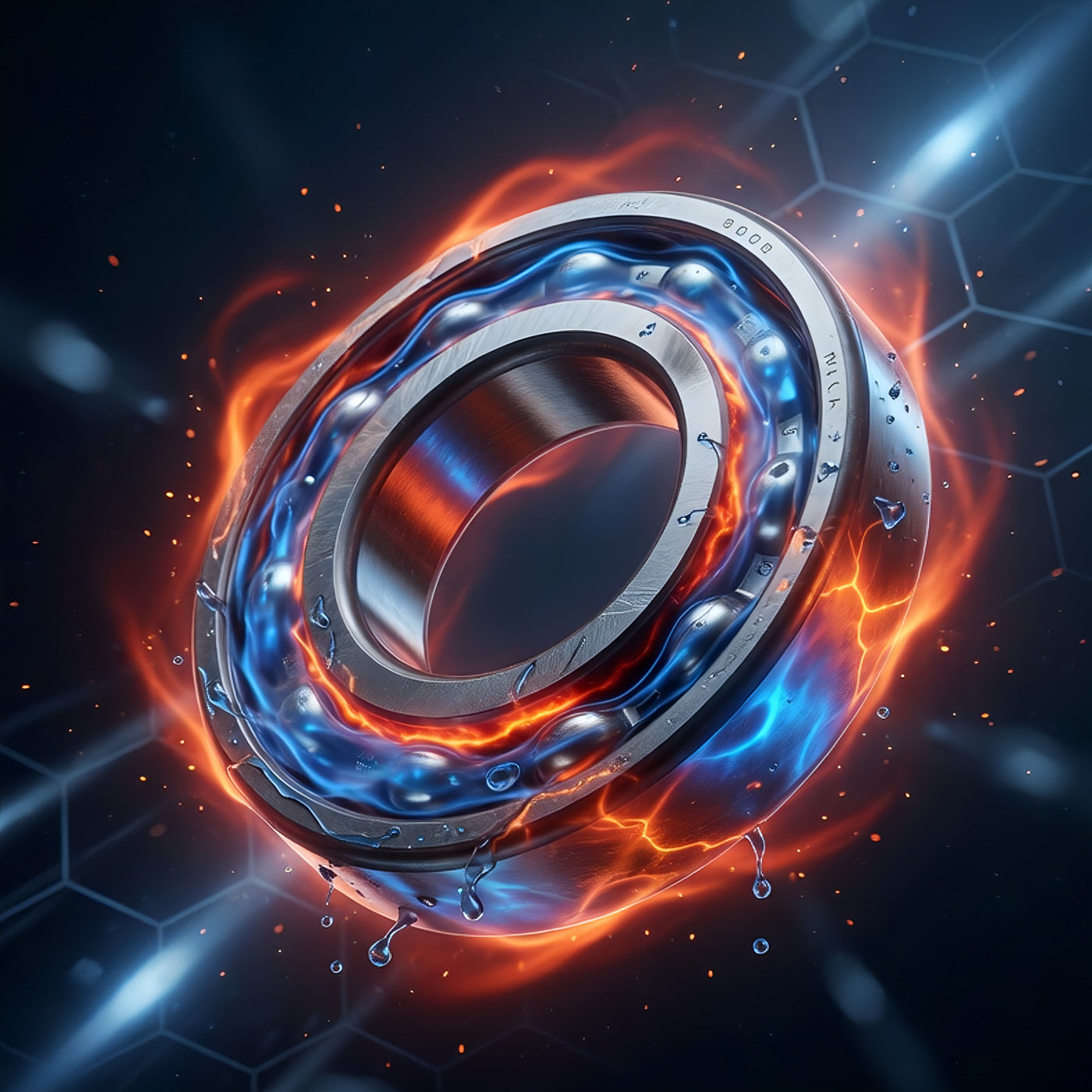 TriboDyn Tri-Ex² synthetic gear oils with exceptional thermal stability – cool glowing blue oil film remaining intact under extreme high-temperature conditions
