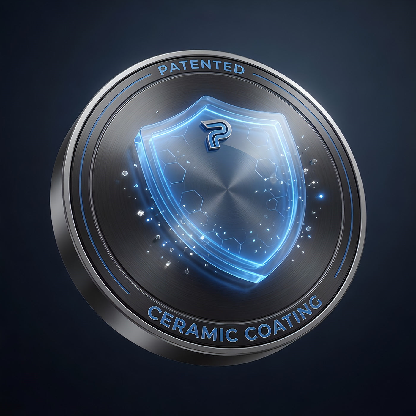 TriboDyn patented ceramic coating technology icon – protective layer that dramatically reduces friction and wear