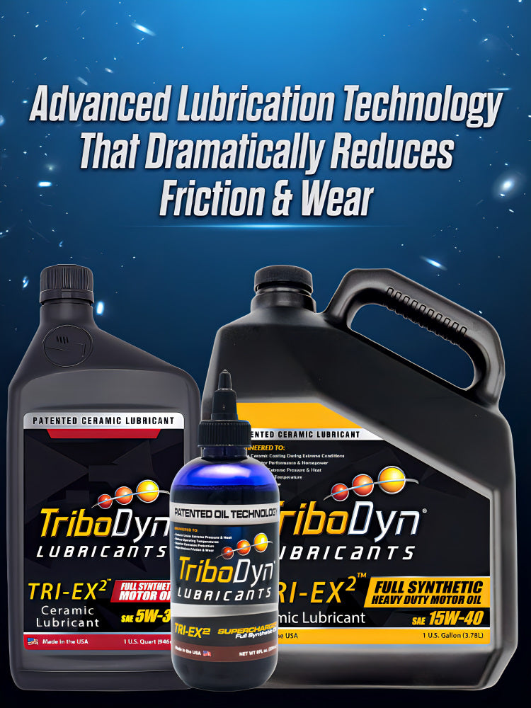 TriboDyn patented ceramic technology lubricants - U.S. Functional Patent and independent university tested for superior film strength, reduced friction, and horsepower in engines, superchargers, and gearboxes

Place your product images