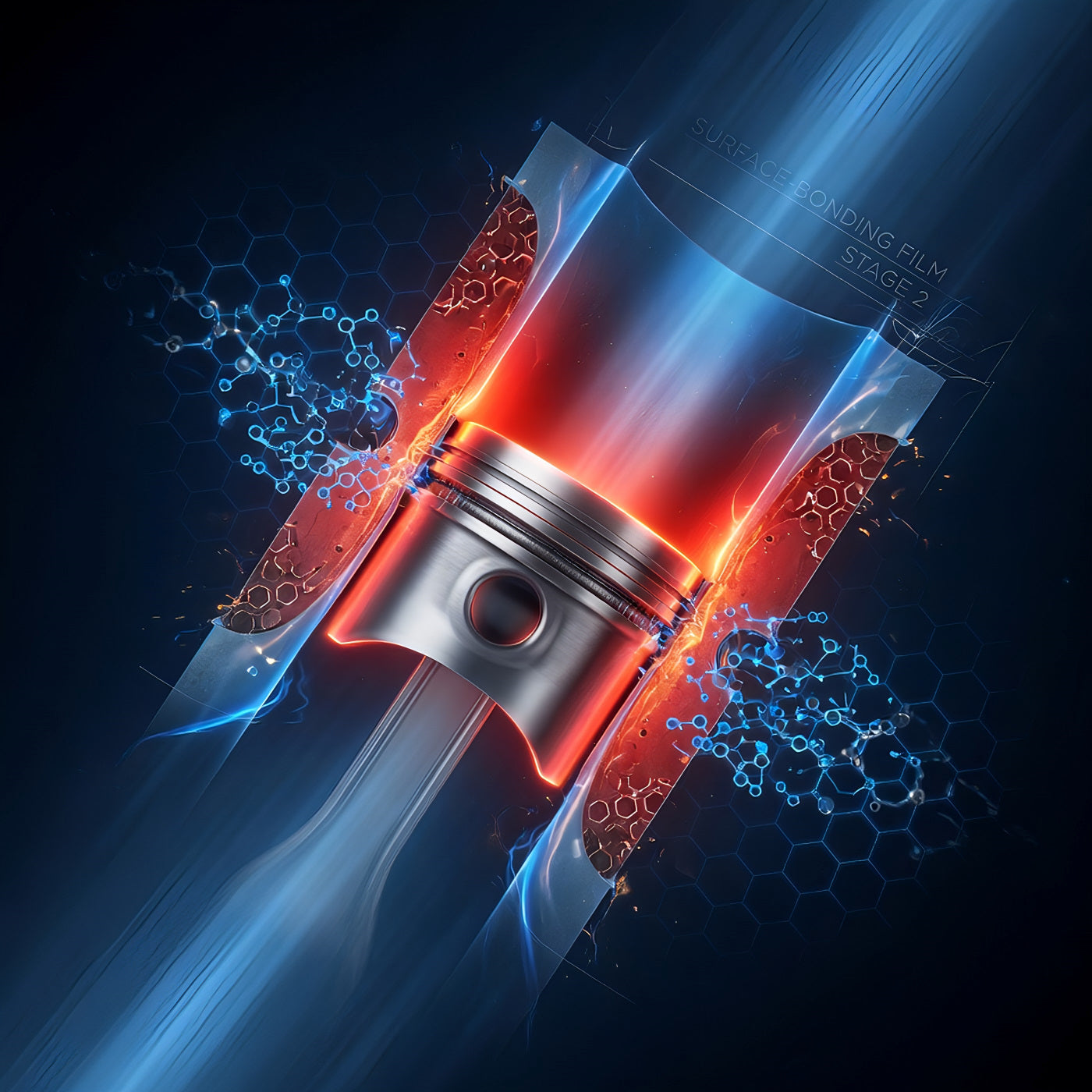 Stage 2 of TriboDyn 3-stage protection – surface-bonding film keeps metal protected even when the engine is off