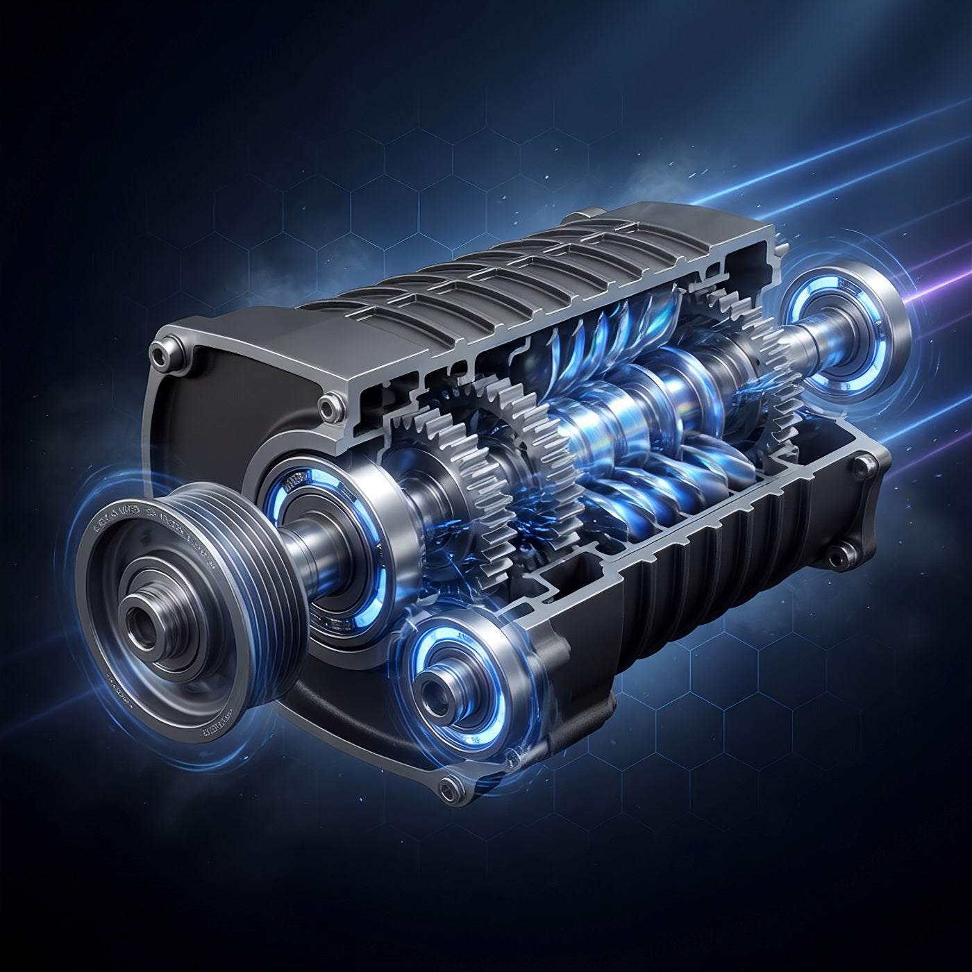 TriboDyn Supercharger Oil delivers quieter and smoother operation with patented ceramic coating reducing noise, vibration, and internal wear