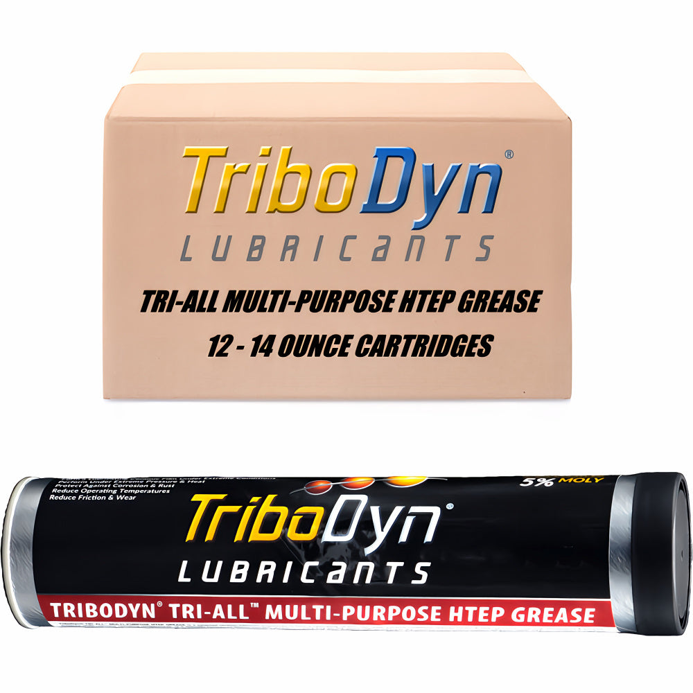 TriboDyn TRI-ALL Multi-Purpose HTEP Grease 12-pack of 14 oz cartridges – patented ceramic lubricant with 5% Moly for extreme pressure, heat, and corrosion protection