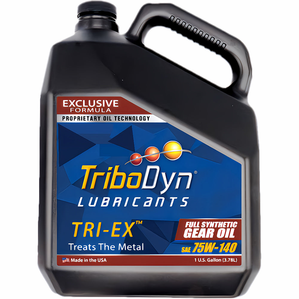 TriboDyn TRI-EX Full Synthetic SAE 75W-140 Limited Slip Gear Oil 1 gallon jug – premium synthetic gear oil treats the metal