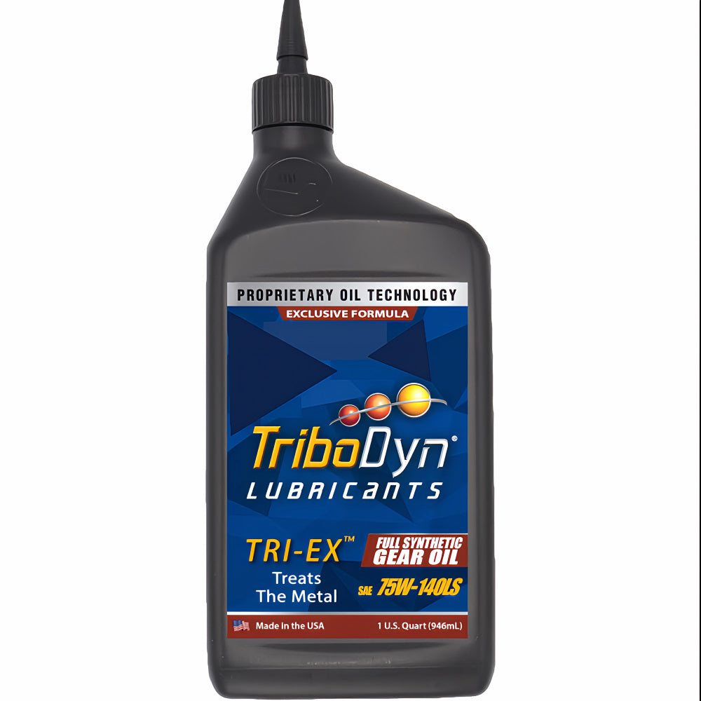 TriboDyn TRI-EX Full Synthetic SAE 75W-140 Limited Slip Gear Oil 1 quart bottle – premium synthetic gear oil treats the metal