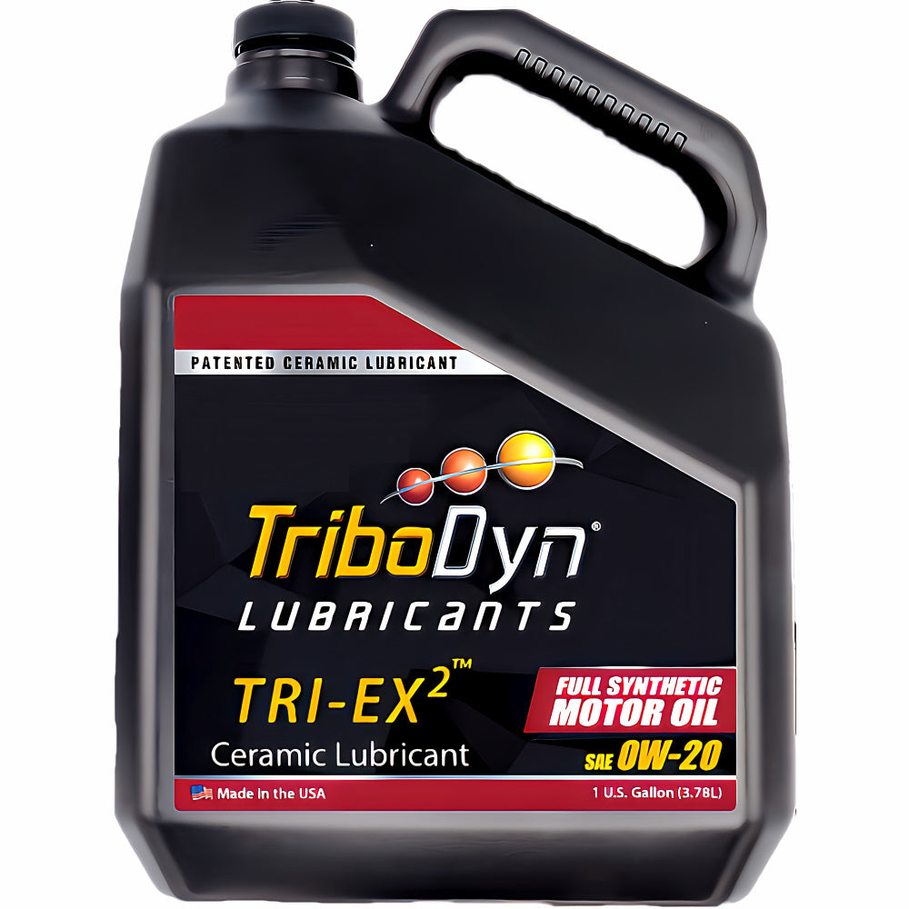 TriboDyn TRI-EX2 0W-20 Full Synthetic Motor Oil 1 gallon jug – patented ceramic lubricant full synthetic motor oil