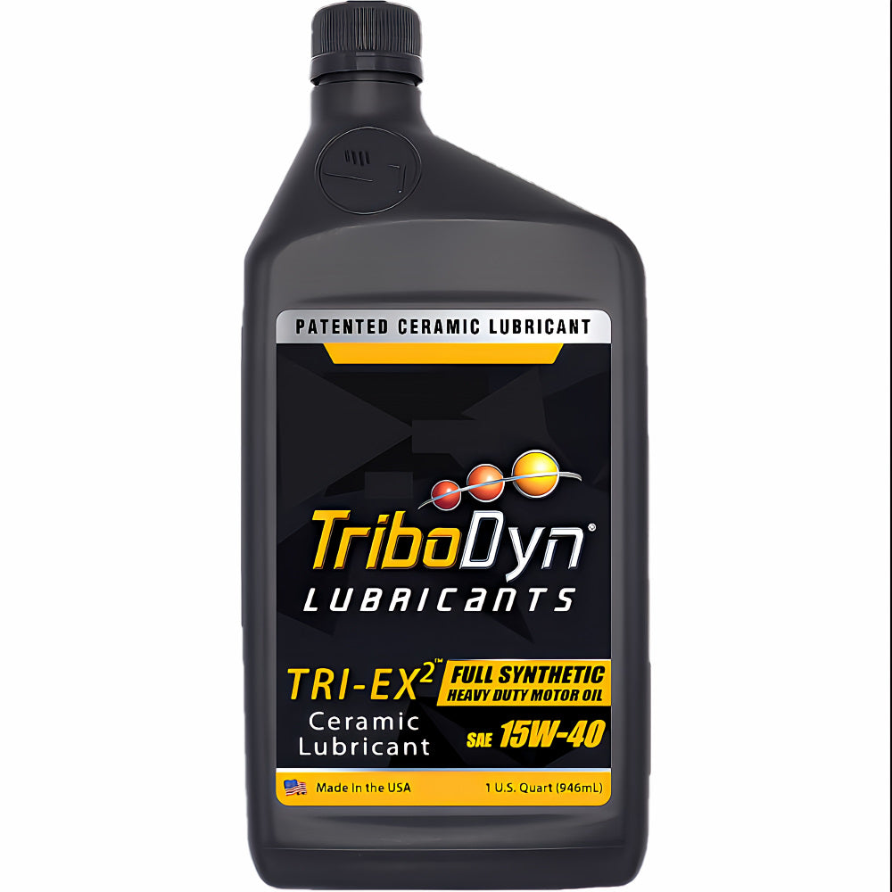 TriboDyn TRI-EX2 15W-40 Full Synthetic Heavy Duty Motor Oil 1 quart bottle – patented ceramic lubricant full synthetic heavy duty motor oil