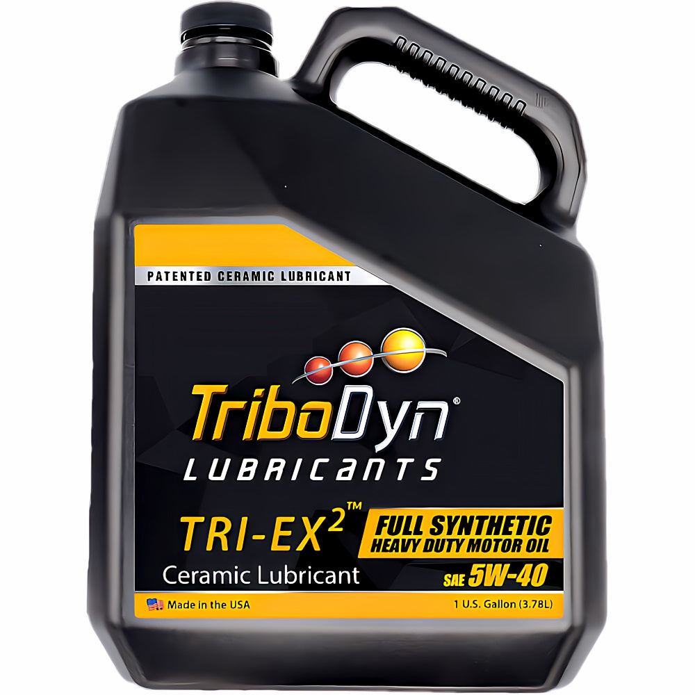 TriboDyn TRI-EX2 5W-40 Full Synthetic Heavy Duty Motor Oil 1 gallon jug – patented ceramic lubricant full synthetic heavy duty motor oil