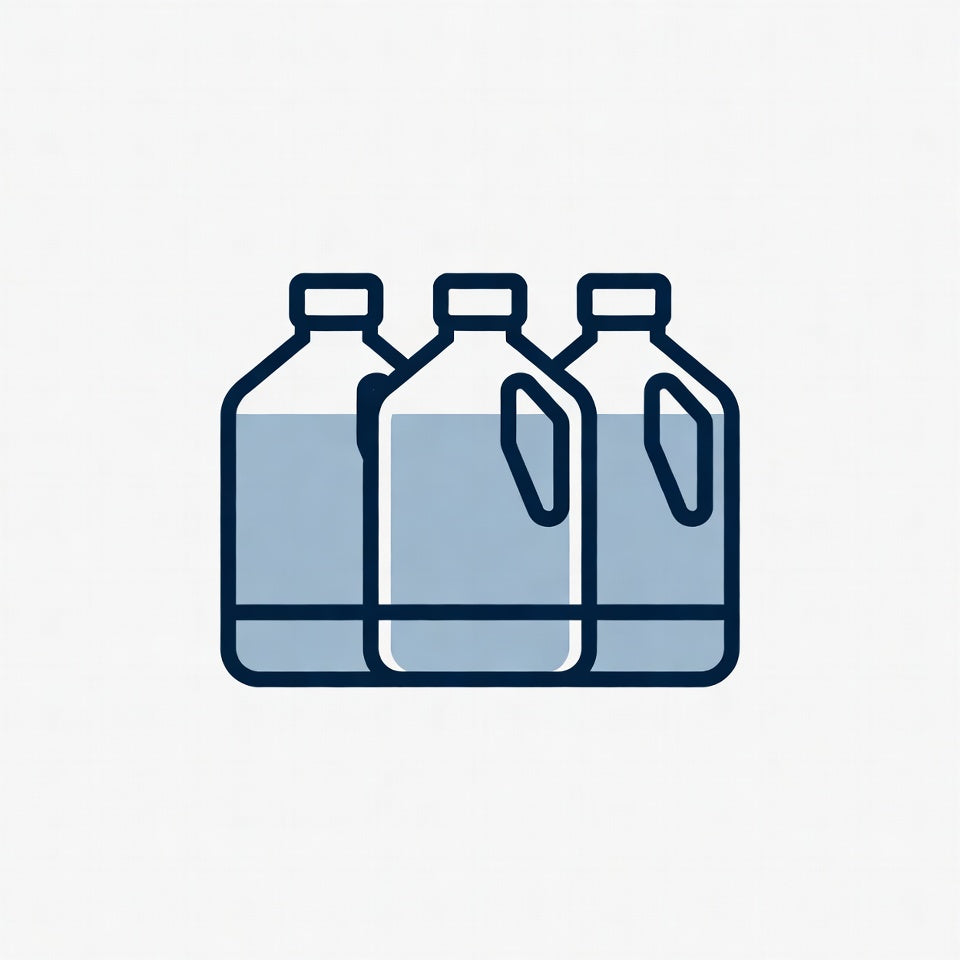 Three TriboDyn gallon bottles of compressor oil grouped together representing automatic volume pricing on orders of 3 gallons or more