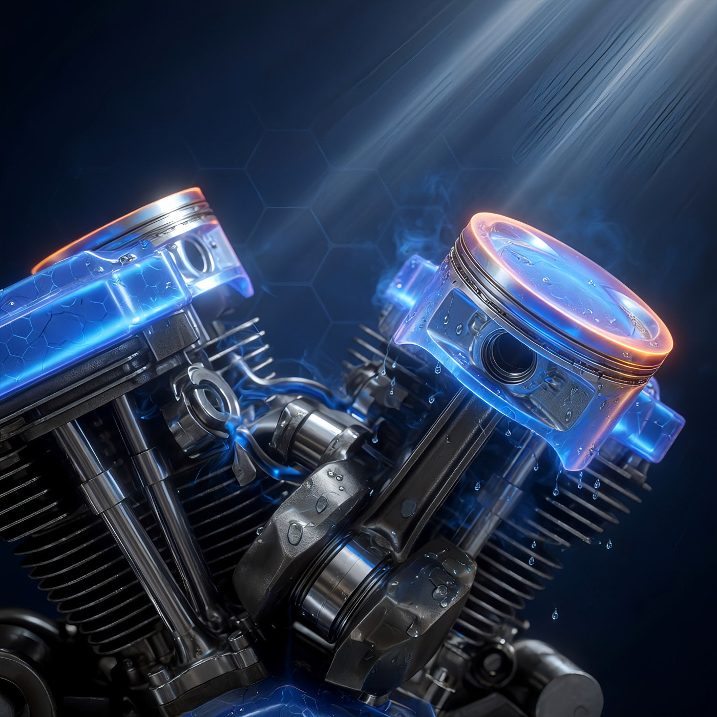 TriboDyn TRI-EX² 20W-50 V-TWIN Synthetic Motorcycle Oil with patented ceramic technology forming a protective film on V-Twin engine surfaces